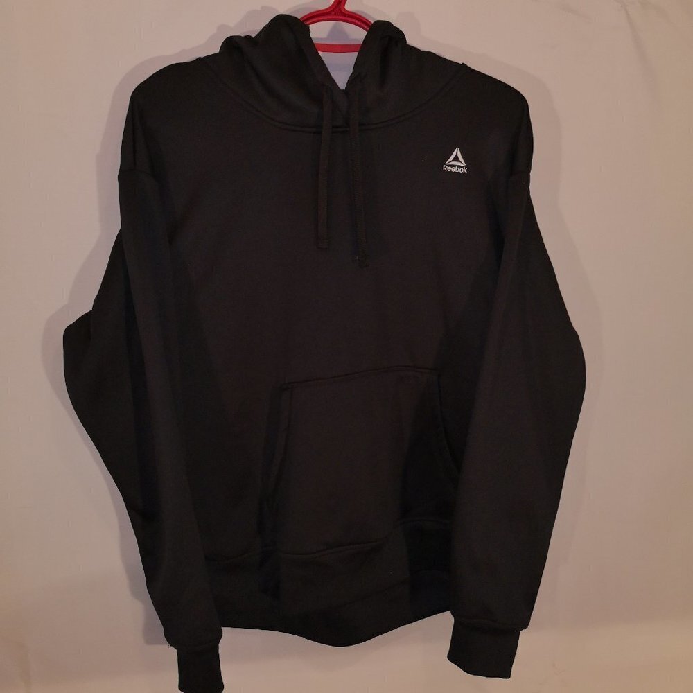 Reebok Ladies Black Fleece Lined Drawstring Hoodie